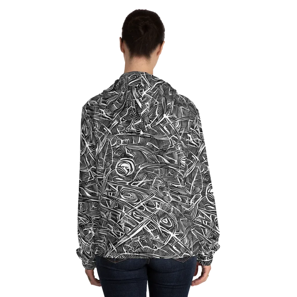 Blackline Rapture on Women's Full-Zip Hoodie — Back On Person