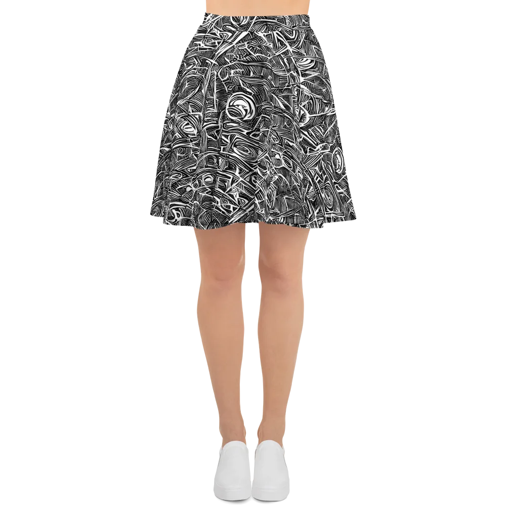 Blackline Rapture on Skater Skirt — Front