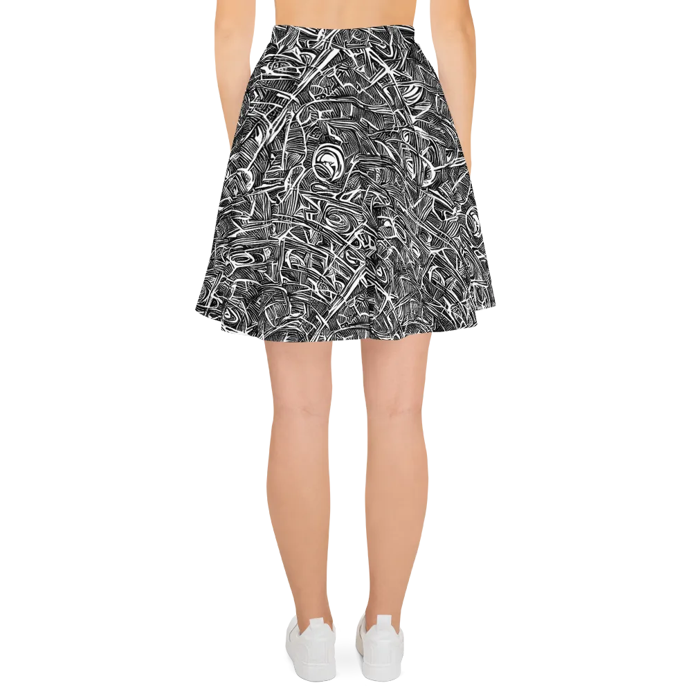 Blackline Rapture on Skater Skirt — Back