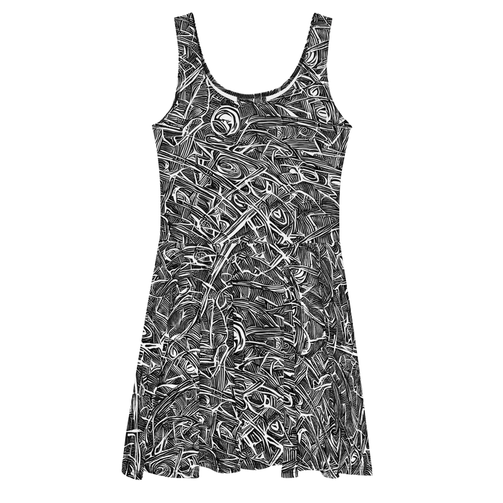 Blackline Rapture on Skater Dress — Front