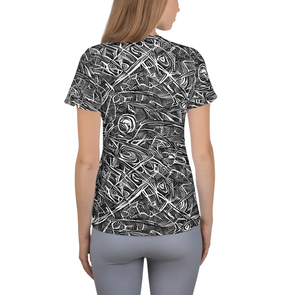 Blackline Rapture on Women's Athletic T-Shirt — Back