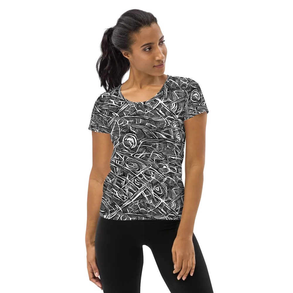 Blackline Rapture on Women's Athletic T-Shirt — Front