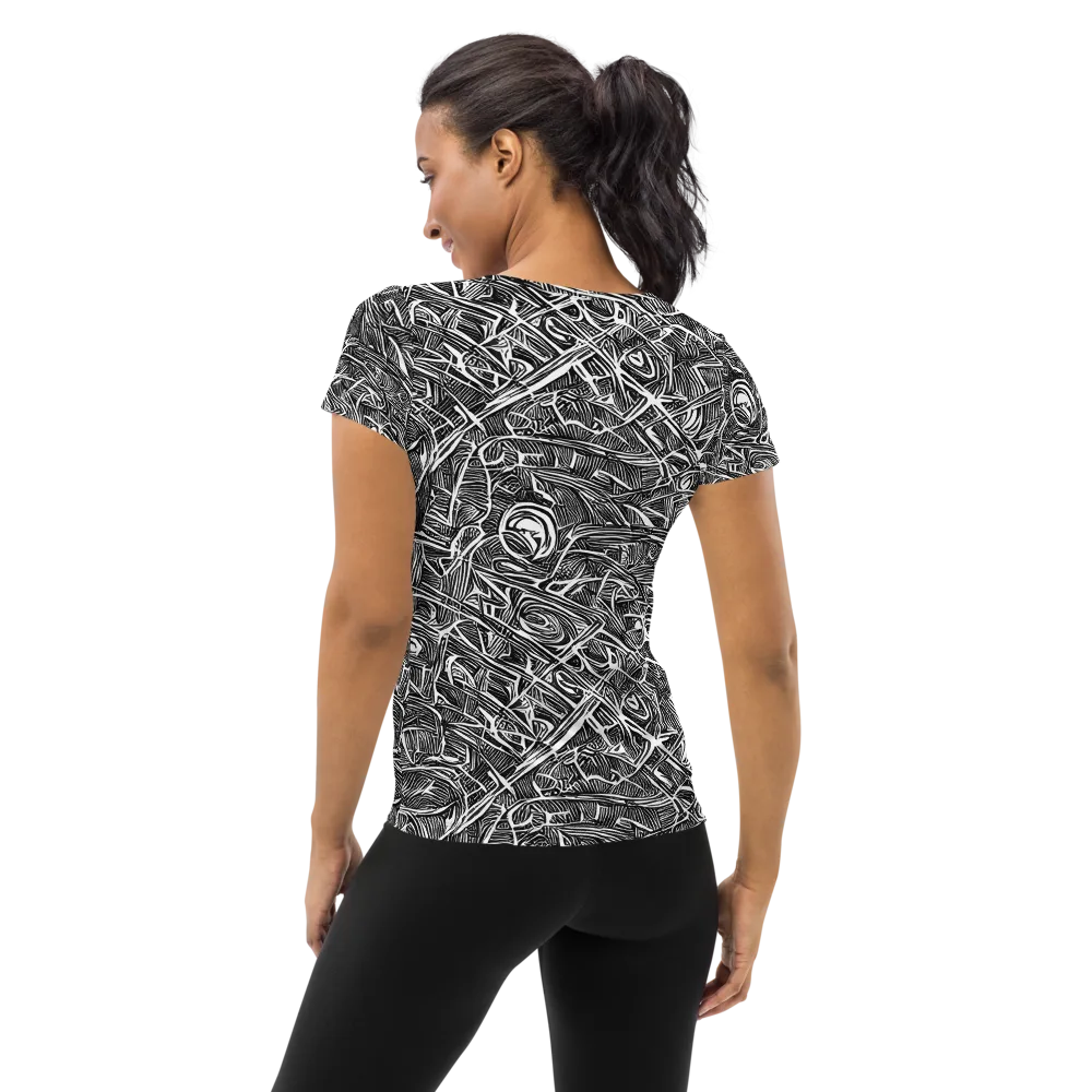 Blackline Rapture on Women's Athletic T-Shirt — Back