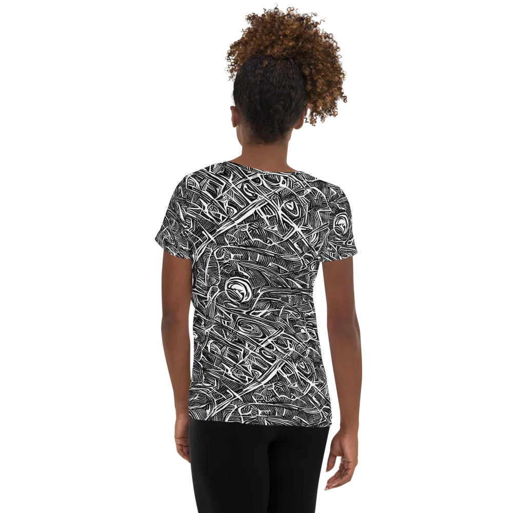 Blackline Rapture on Women's Athletic T-Shirt — Back
