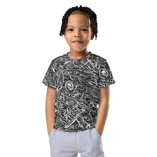 Blackline Rapture on a Kids Crew Neck T-Shirt