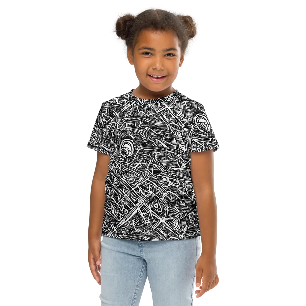 Blackline Rapture on Kids Crew Neck T-Shirt — Front