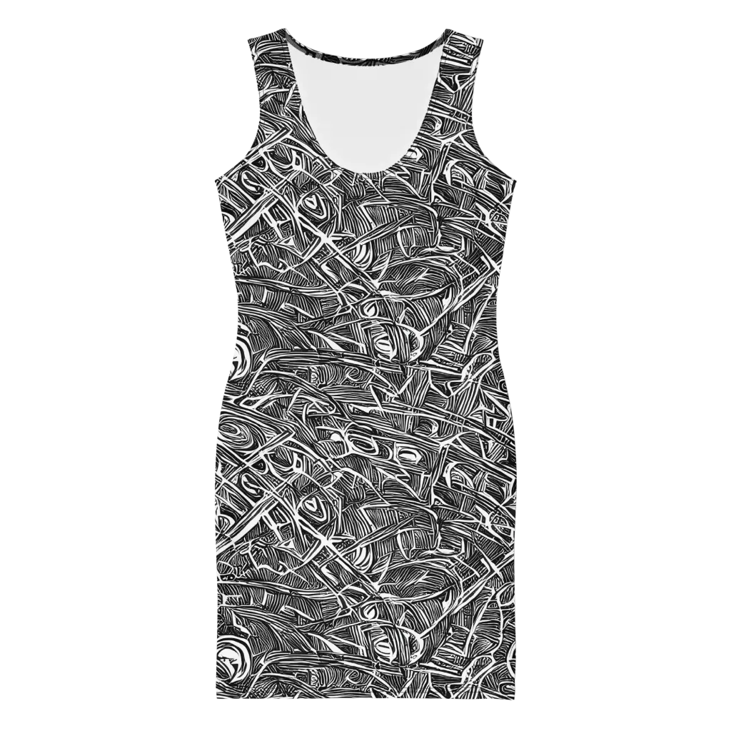 Blackline Rapture on Bodycon Dress — Front