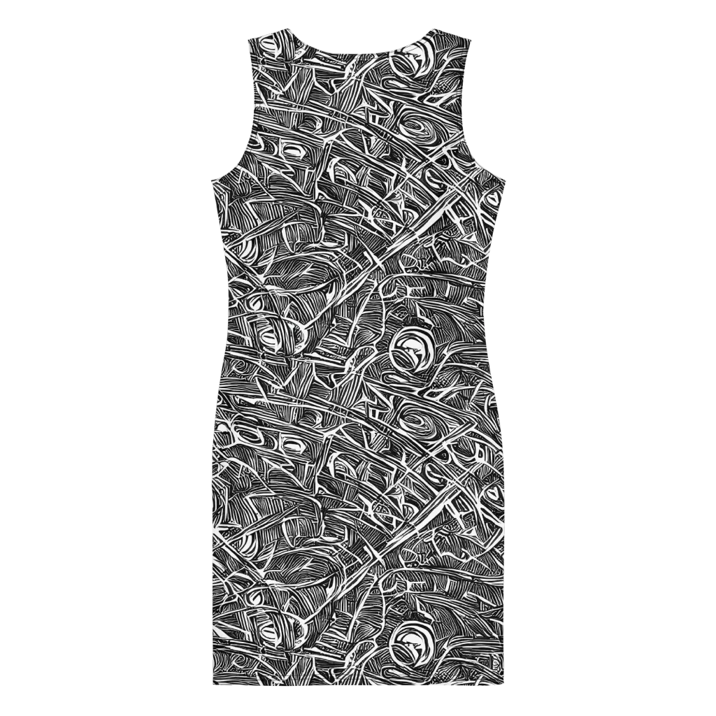 Blackline Rapture on Bodycon Dress — Back