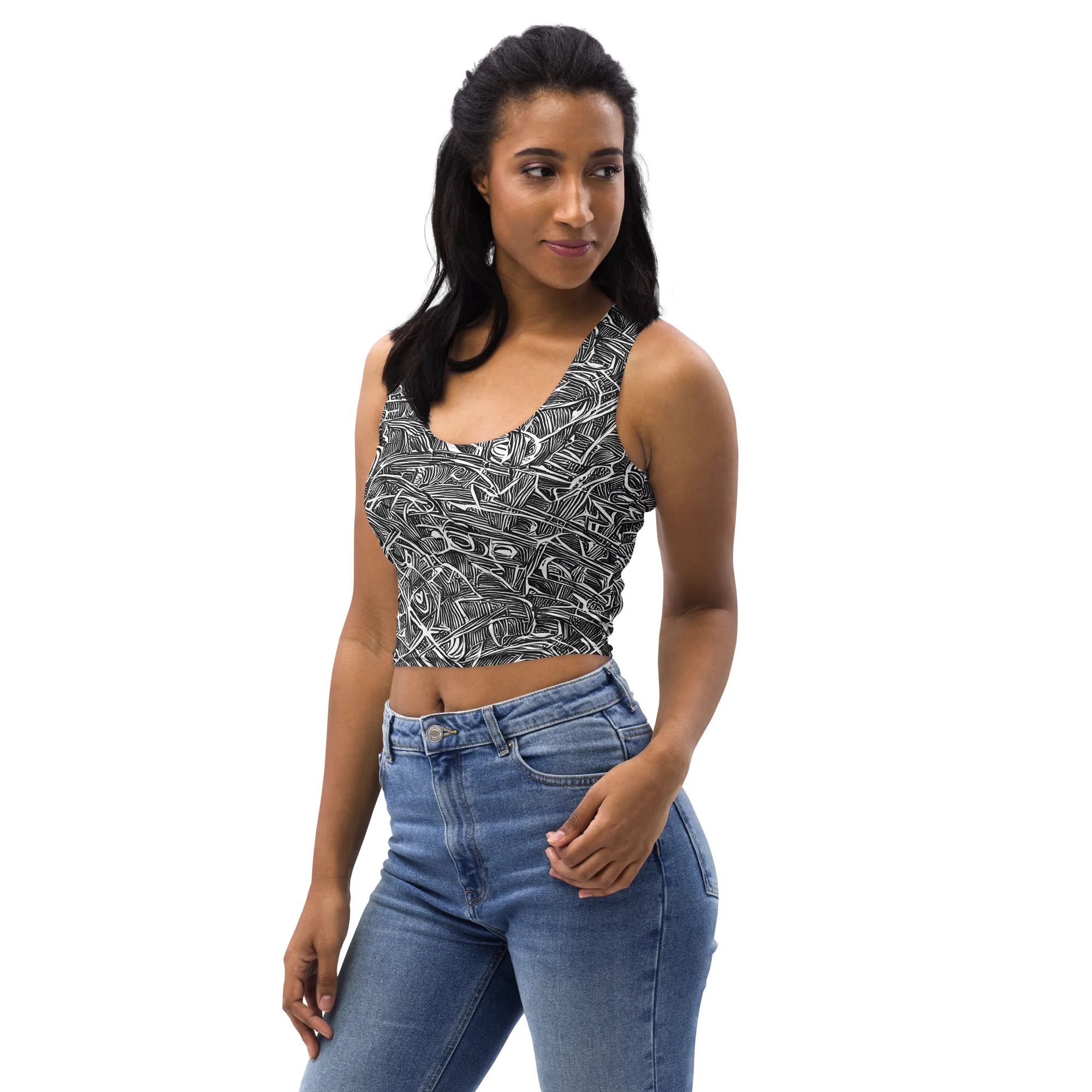 Blackline Rapture on Crop Top — Left Front