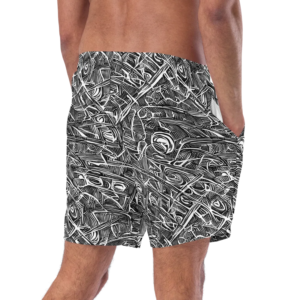 Blackline Rapture on Swim Trunks — Right Back