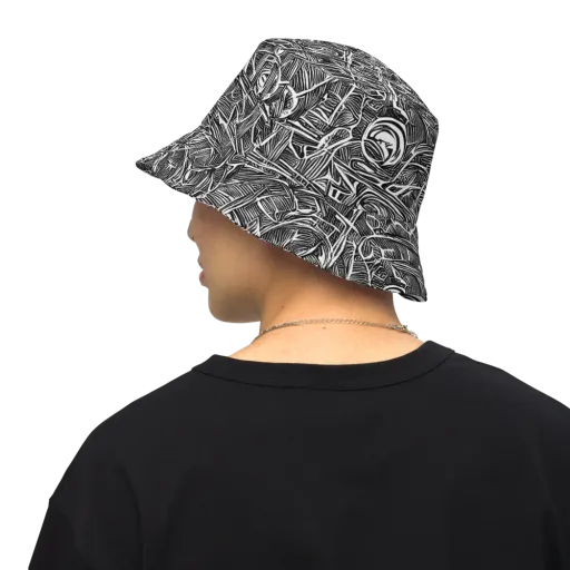 Blackline Rapture on a Reversible Bucket Hat