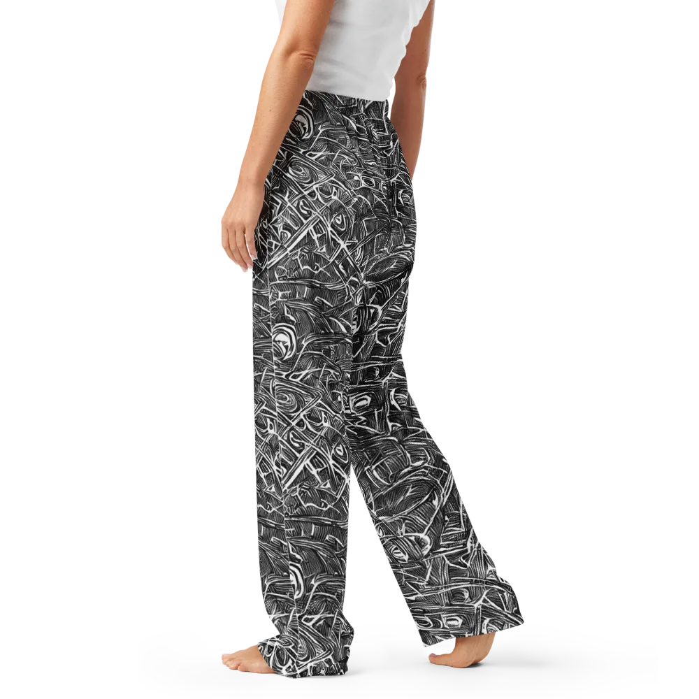 Blackline Rapture on Women's Pajama Pants — Left