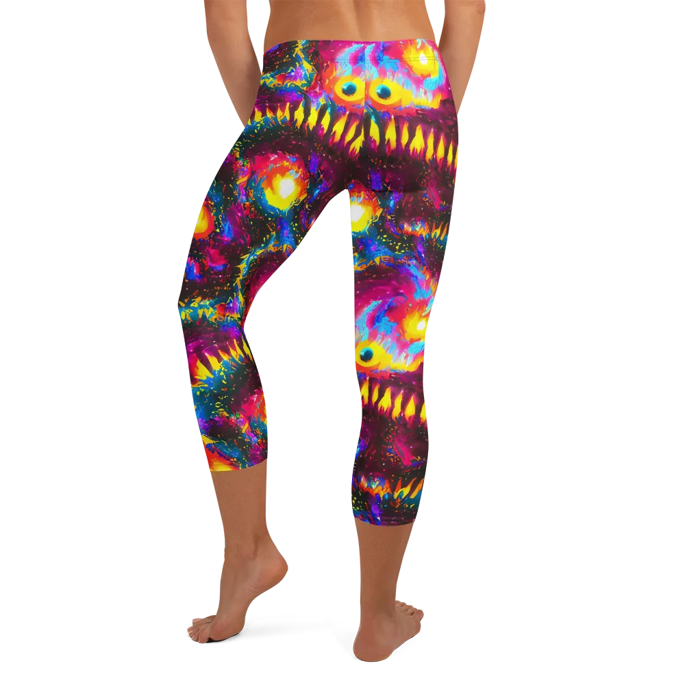 Lava Garden on Capri Leggings — Back