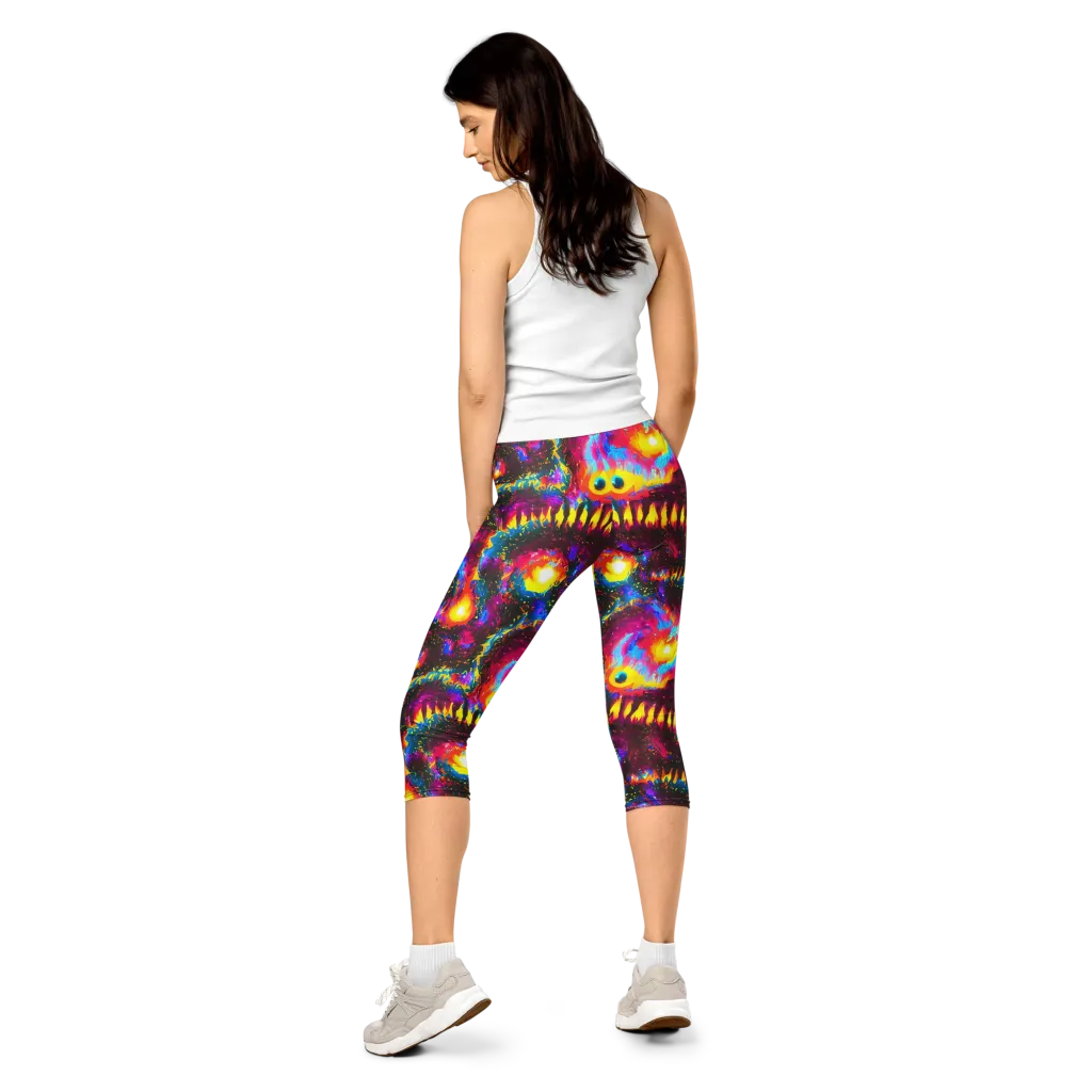 Lava Garden on Capri Leggings — Back