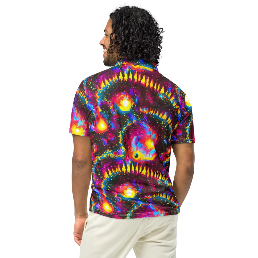 Lava Garden on Men's Slim Fit Polo Shirt — Back