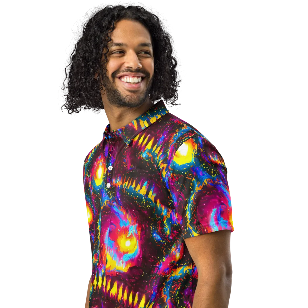 Lava Garden on Men's Slim Fit Polo Shirt — Left Front