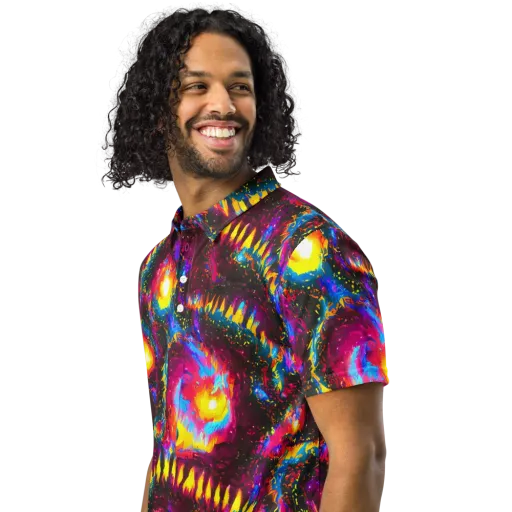 Lava Garden on a Men's Slim Fit Polo Shirt