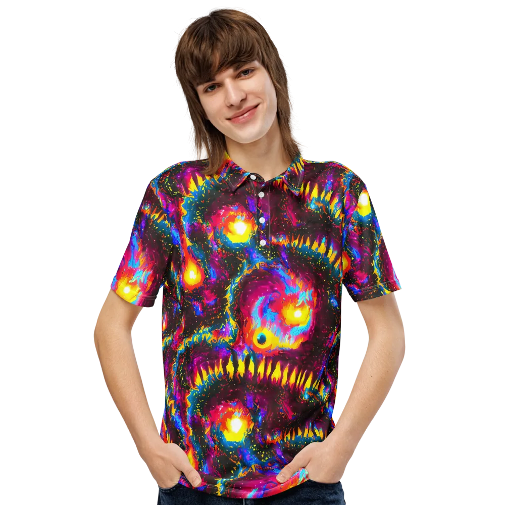 Lava Garden on Men's Slim Fit Polo Shirt — Front
