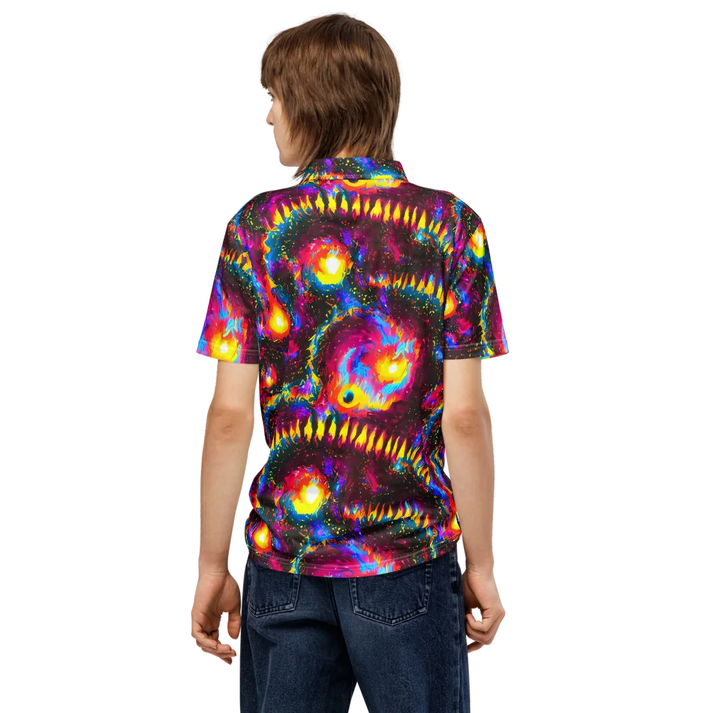 Lava Garden on Men's Slim Fit Polo Shirt — Back