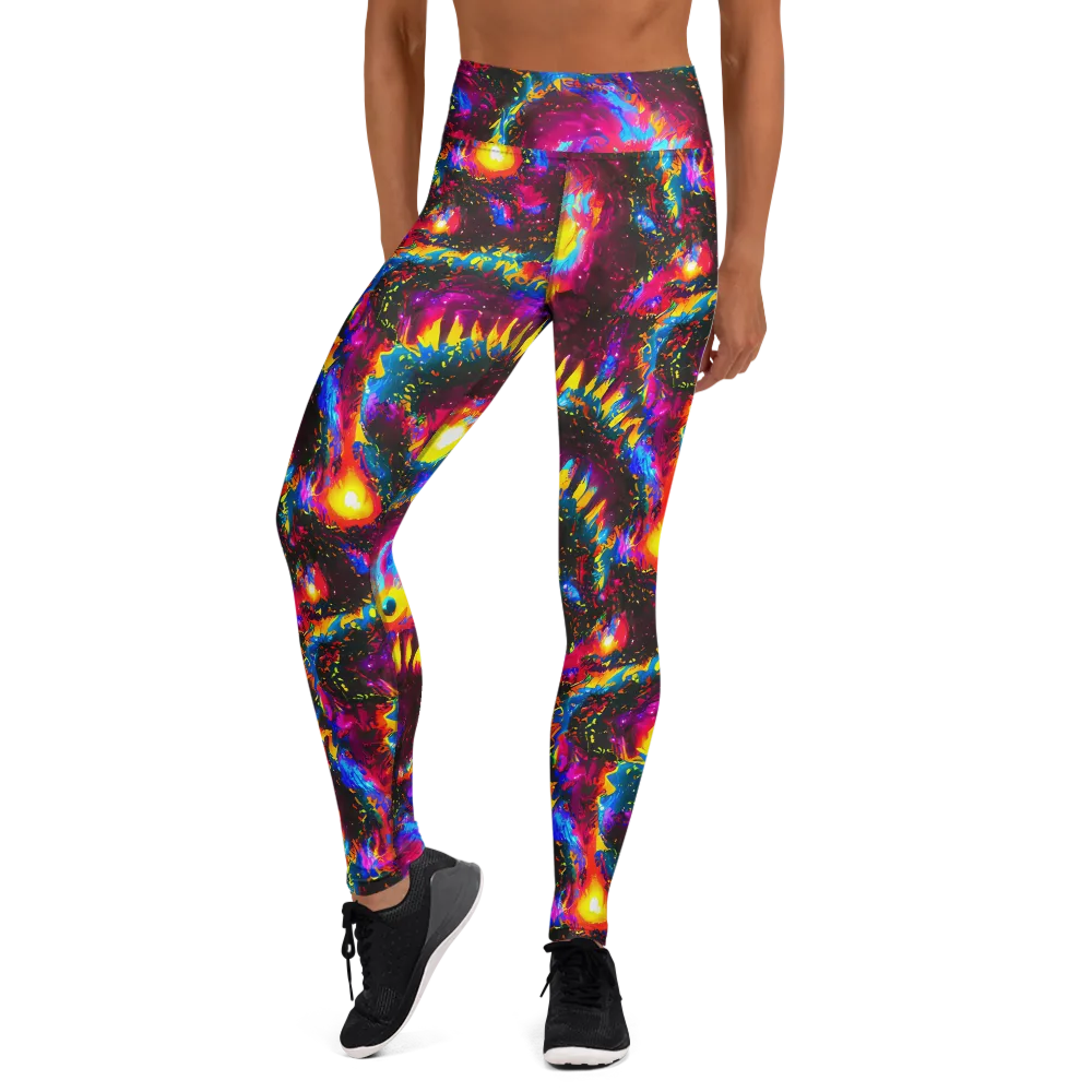 Lava Garden on Yoga Leggings — Front