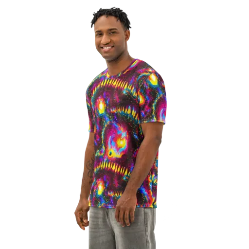 Lava Garden on a Men's Cotton Crew Neck T-Shirt