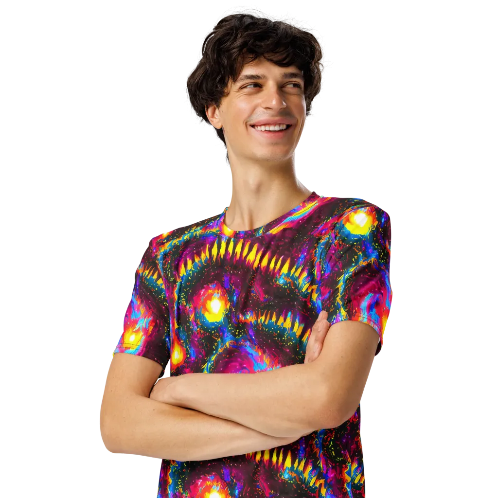 Lava Garden on Men's Crew Neck T-Shirt — Left Front
