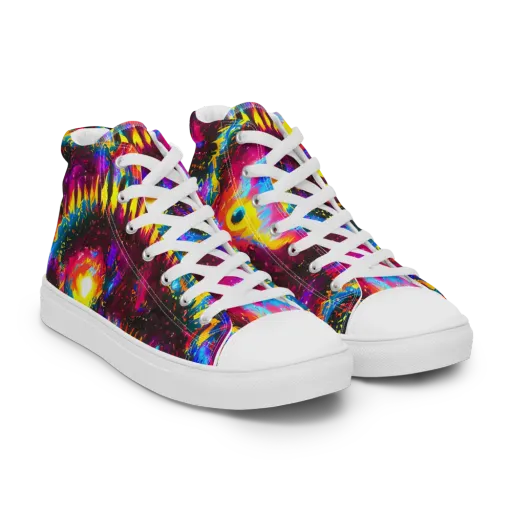 Lava Garden on a Men's High Top Canvas Shoes