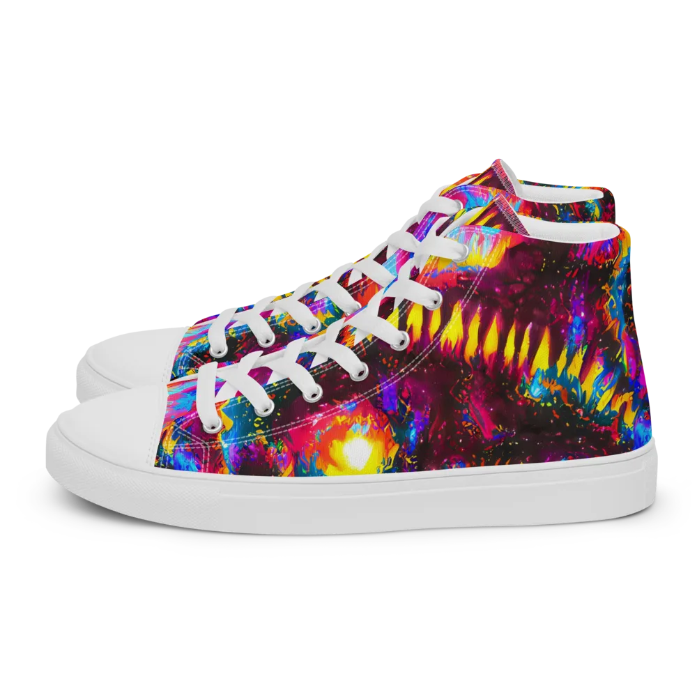 Lava Garden on Men's High Top Canvas Shoes — Left
