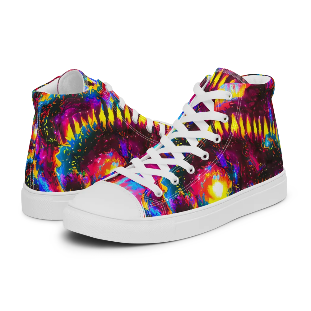 Lava Garden on Men's High Top Canvas Shoes — Left