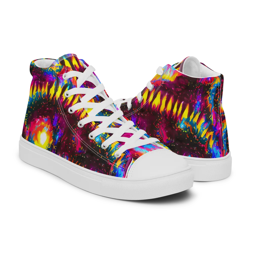Lava Garden on Men's High Top Canvas Shoes — Right