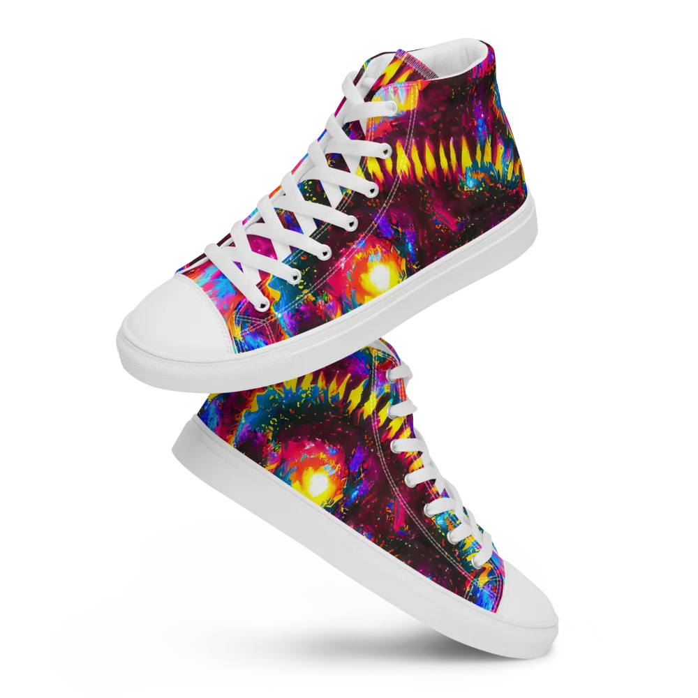 Lava Garden on Men's High Top Canvas Shoes — Front