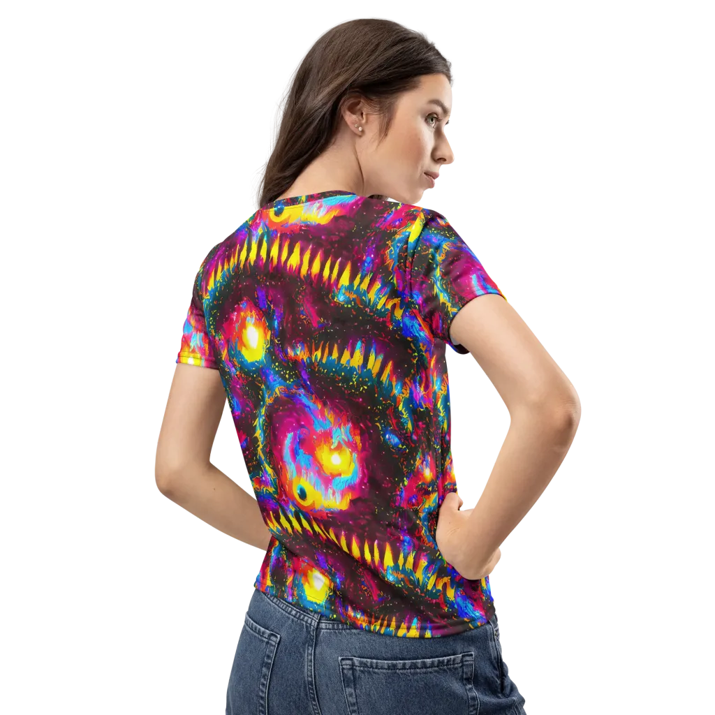 Lava Garden on Women's Crew Neck T-Shirt — Back