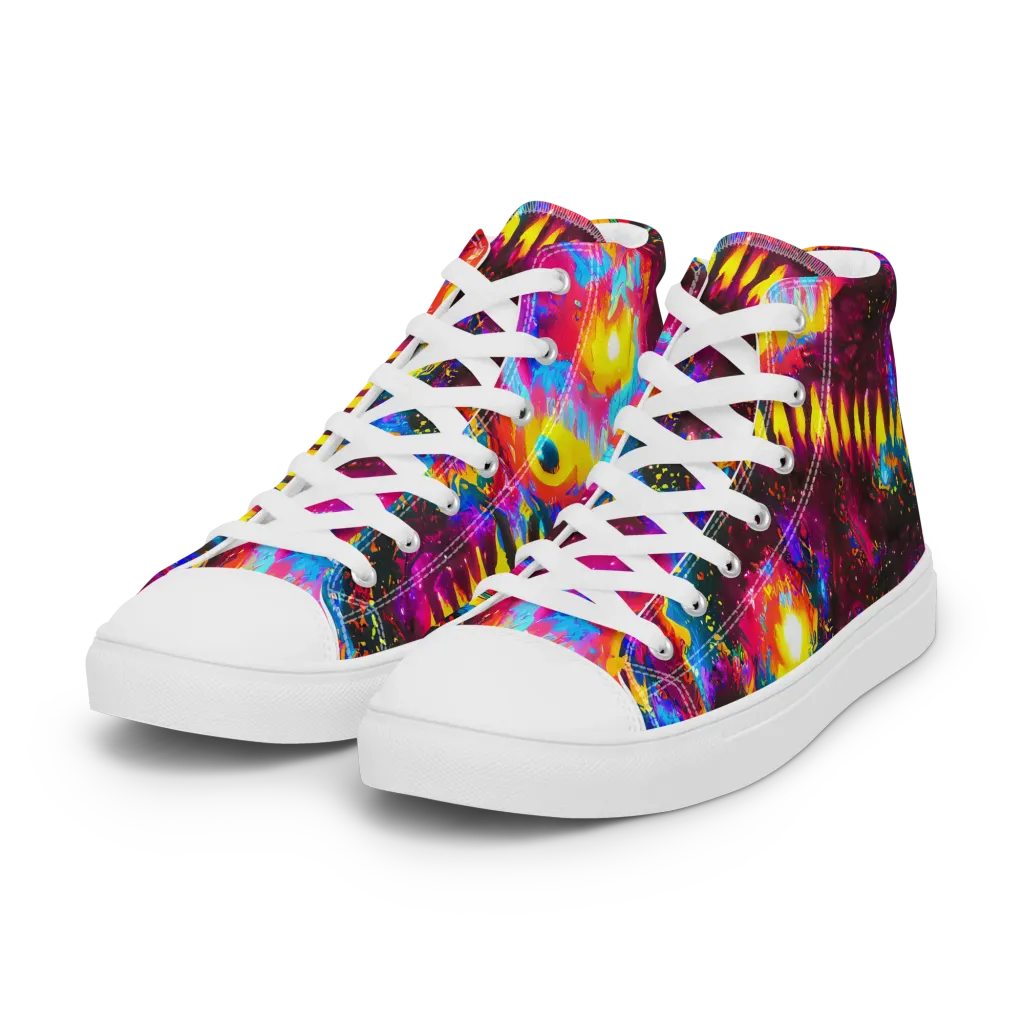 Lava Garden on Women's High Top Canvas Shoes — Left Front