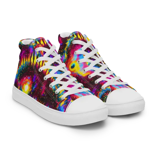 Lava Garden on a Women's High Top Canvas Shoes