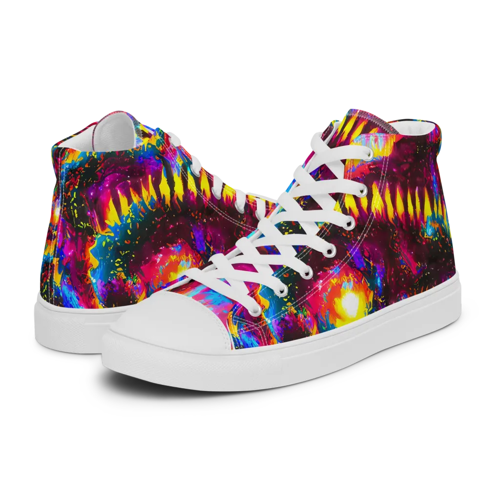 Lava Garden on Women's High Top Canvas Shoes — Left