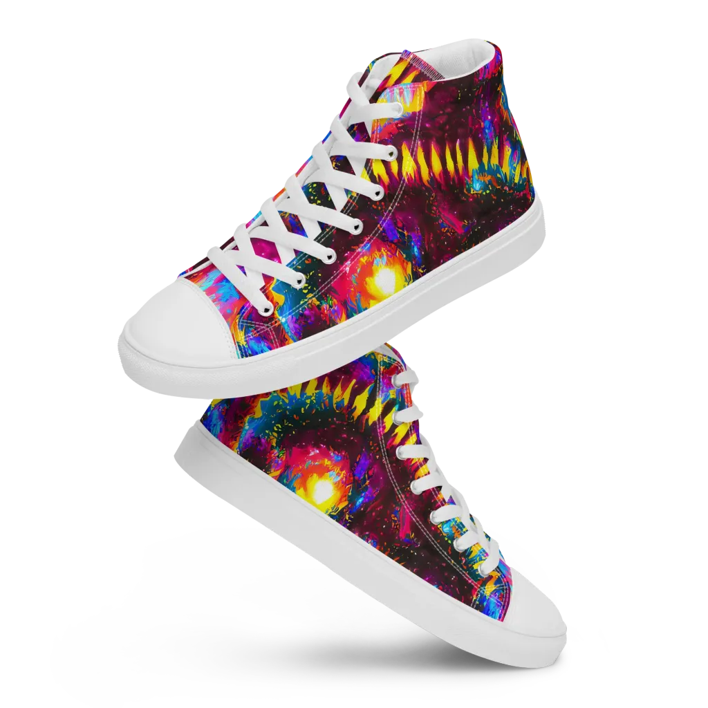 Lava Garden on Women's High Top Canvas Shoes — Front