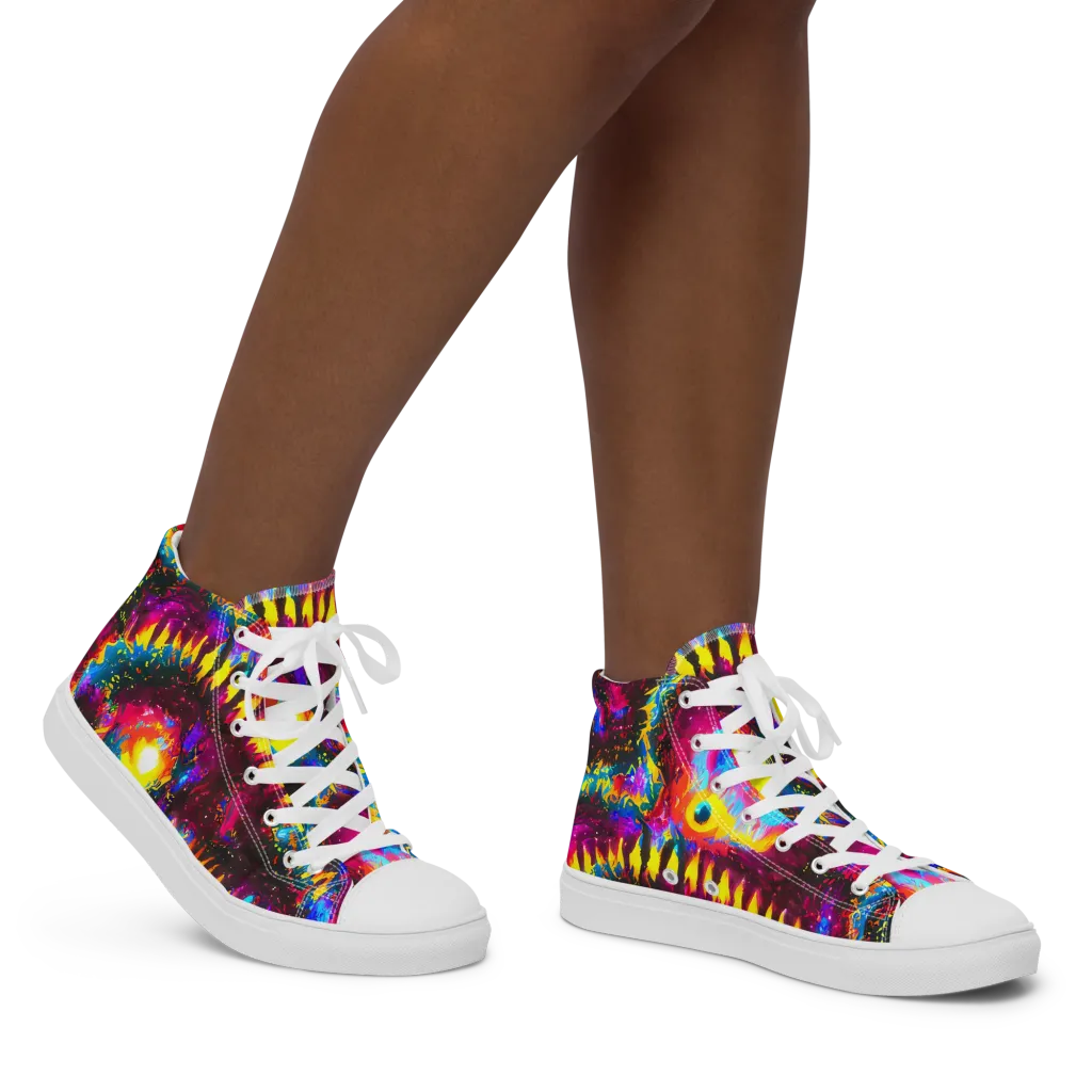 Lava Garden on Women's High Top Canvas Shoes — Right