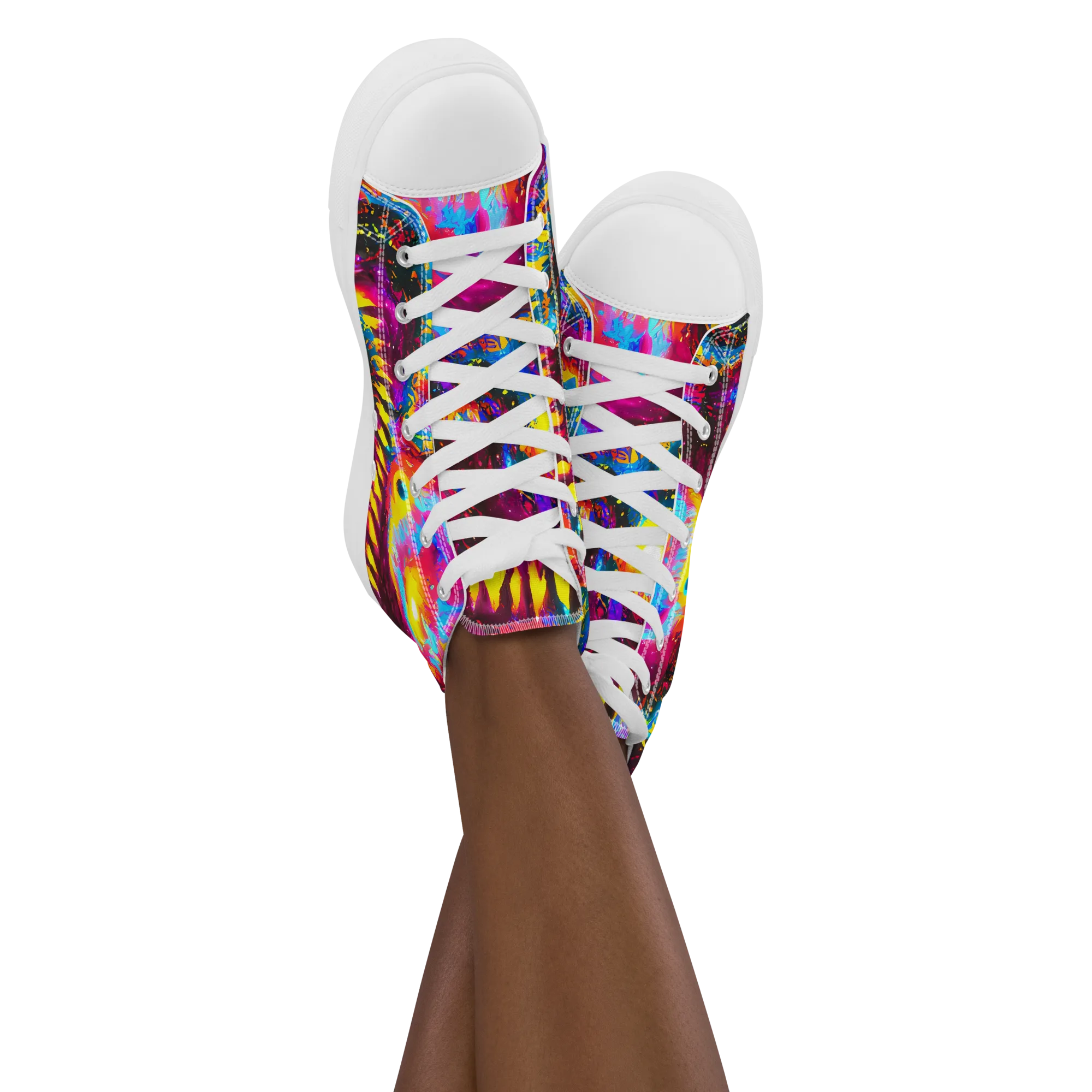 Lava Garden on Women's High Top Canvas Shoes — Front