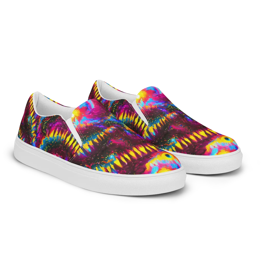 Lava Garden on Men's Slip-On Canvas Shoes — Right Front