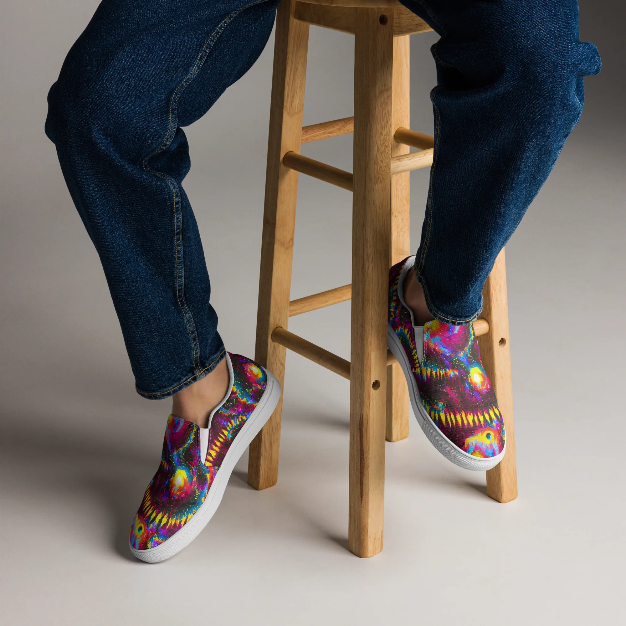 Lava Garden on Men's Slip-On Canvas Shoes — Front
