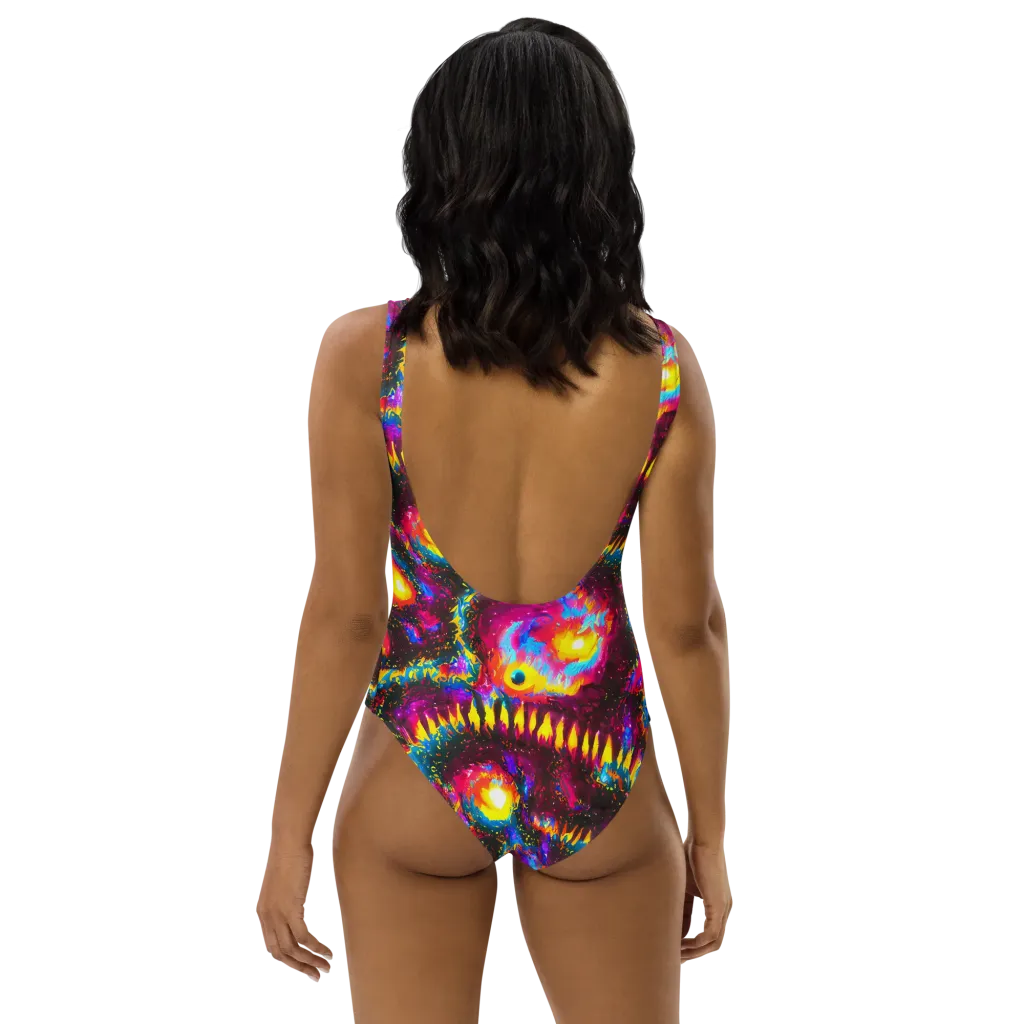 Lava Garden on One-Piece Swimsuit — Back