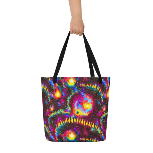Lava Garden on a Large Tote Bag W/ Pocket
