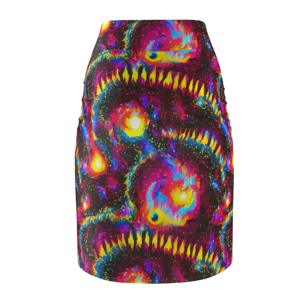 Lava Garden on Pencil Skirt — Back