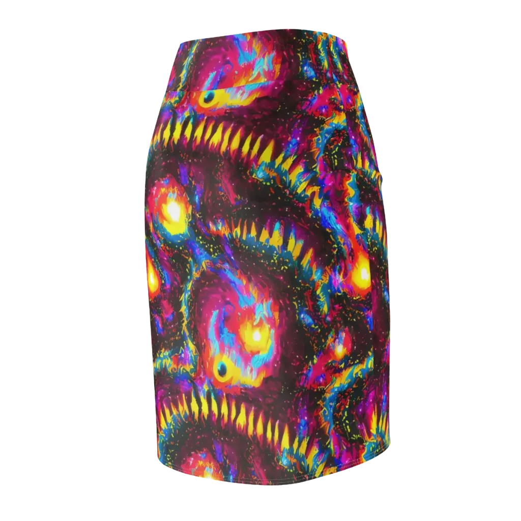 Lava Garden on Pencil Skirt — Back Side