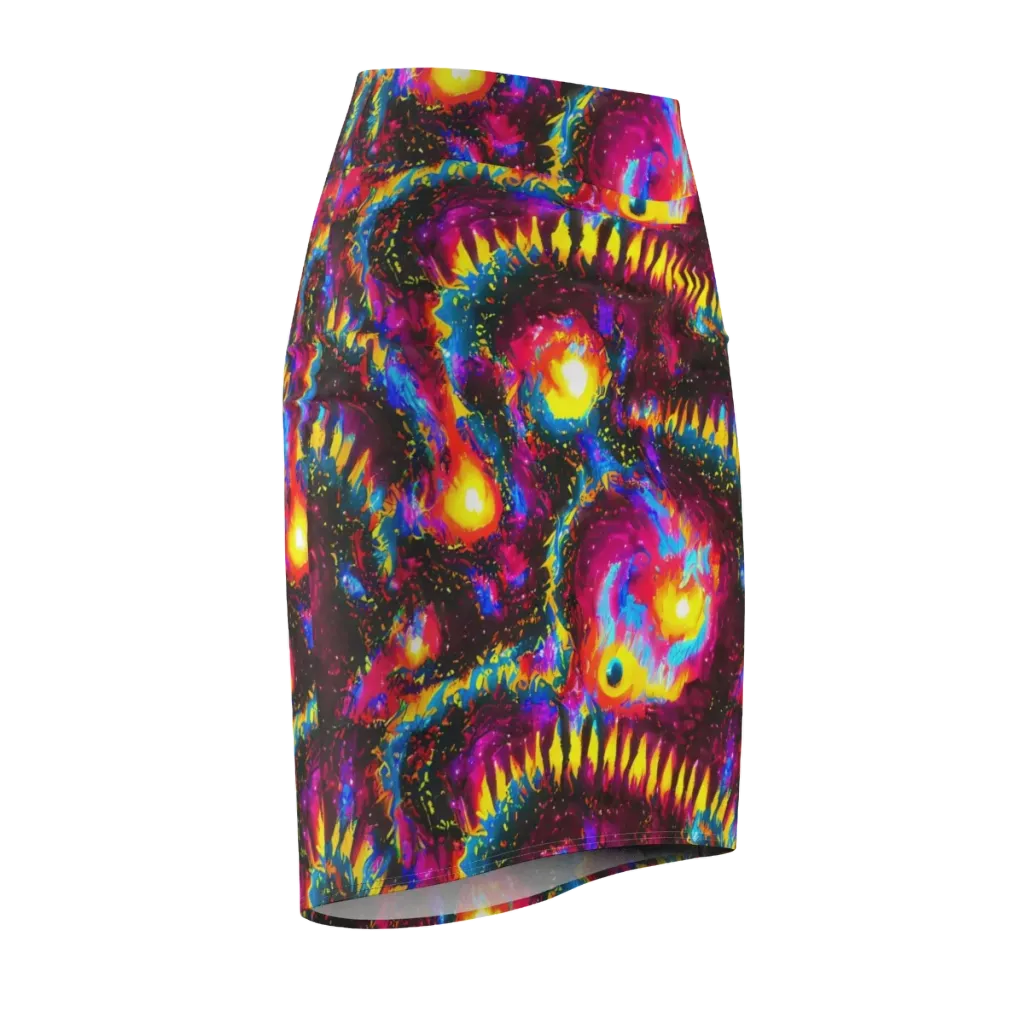 Lava Garden on Pencil Skirt — Front Side