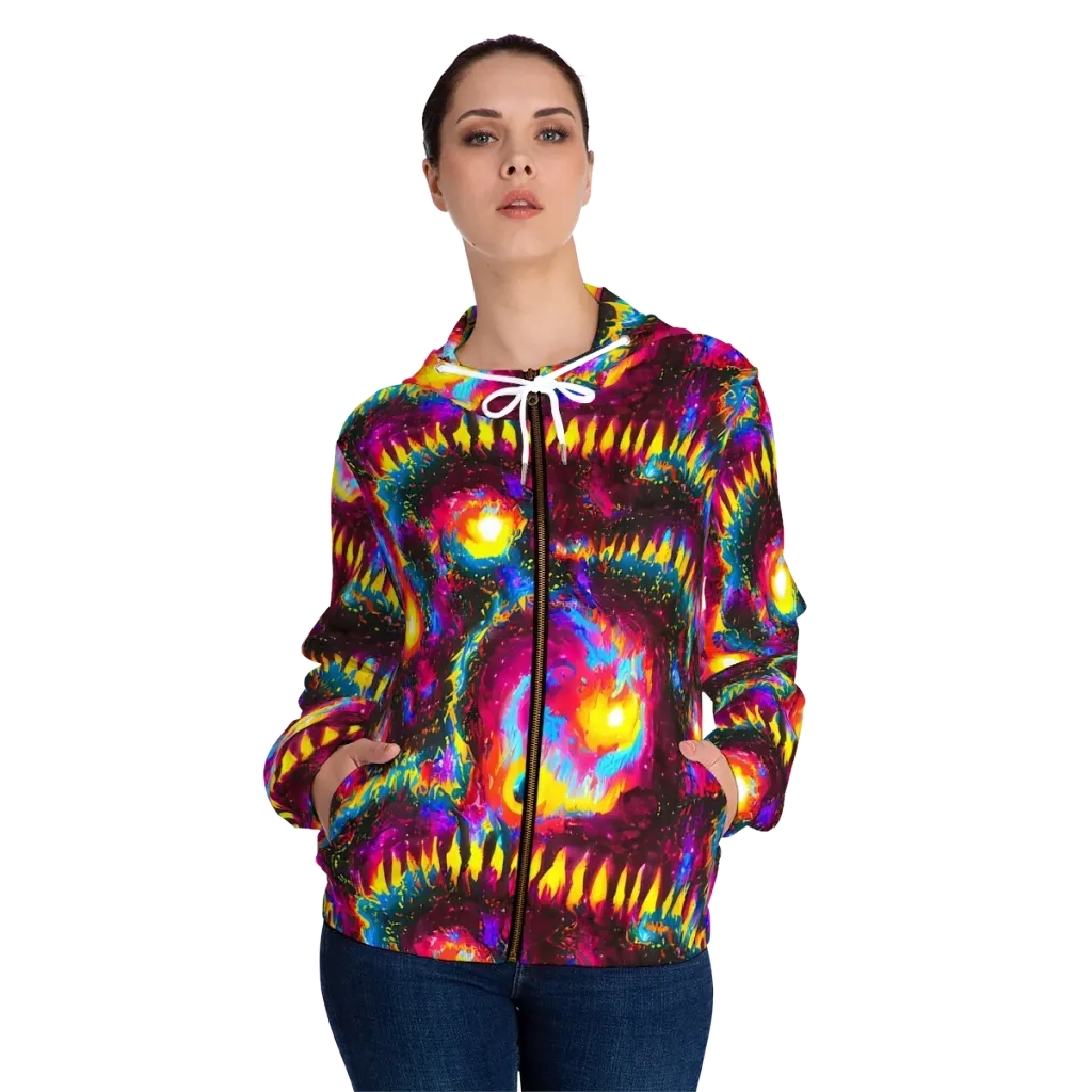 Lava Garden on Women's Full-Zip Hoodie — Front On Person