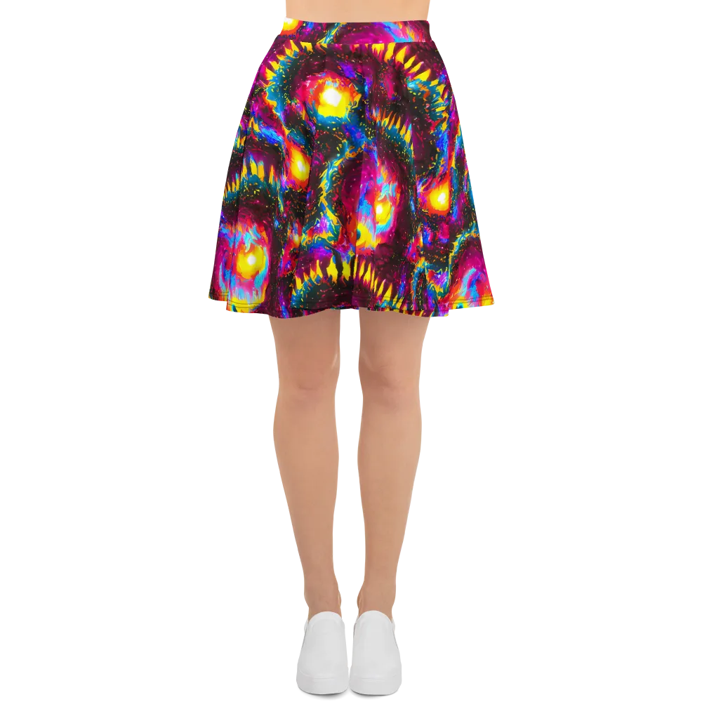 Lava Garden on Skater Skirt — Front