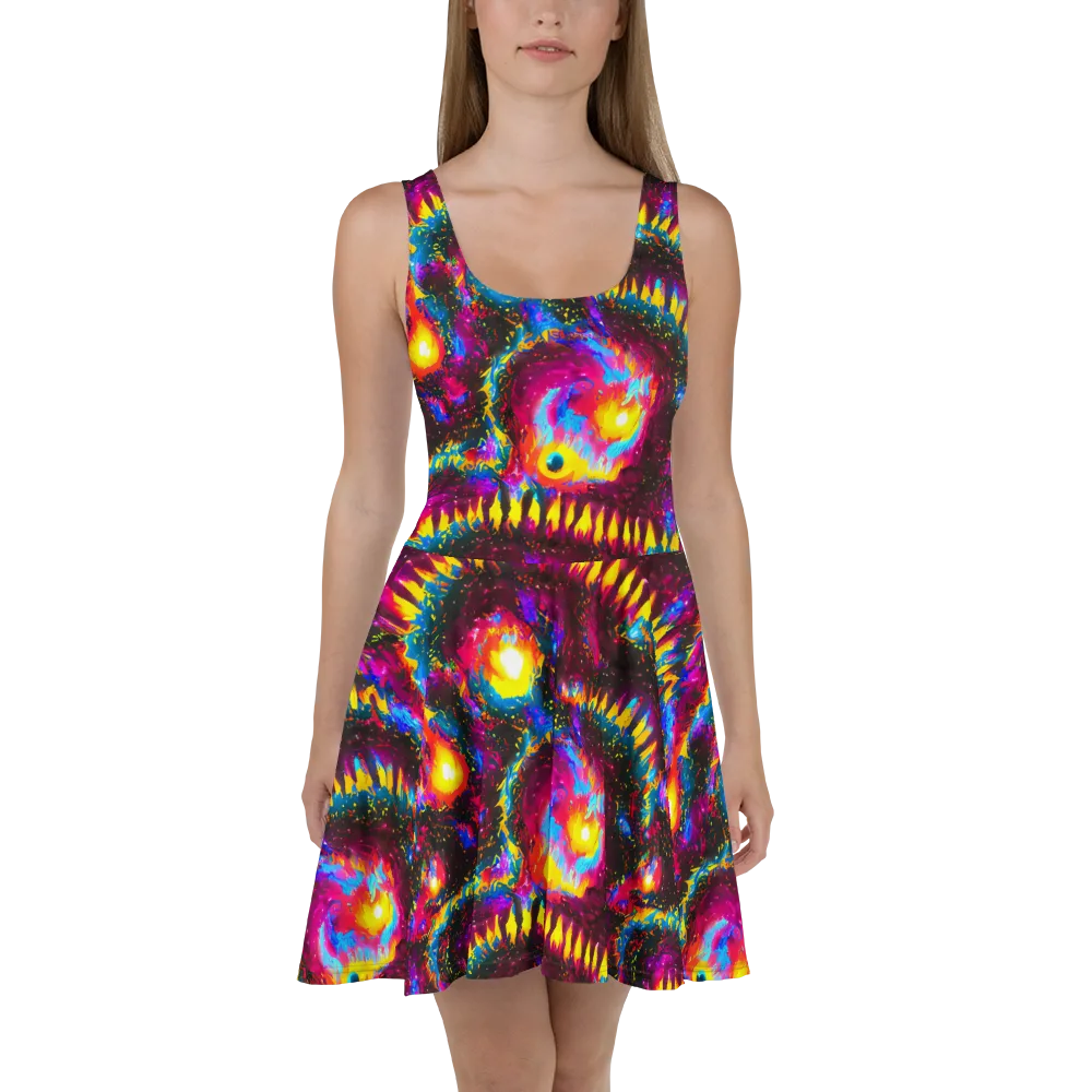 Lava Garden on Skater Dress — Front