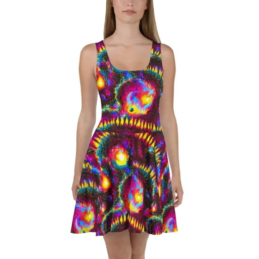 Lava Garden on a Skater Dress