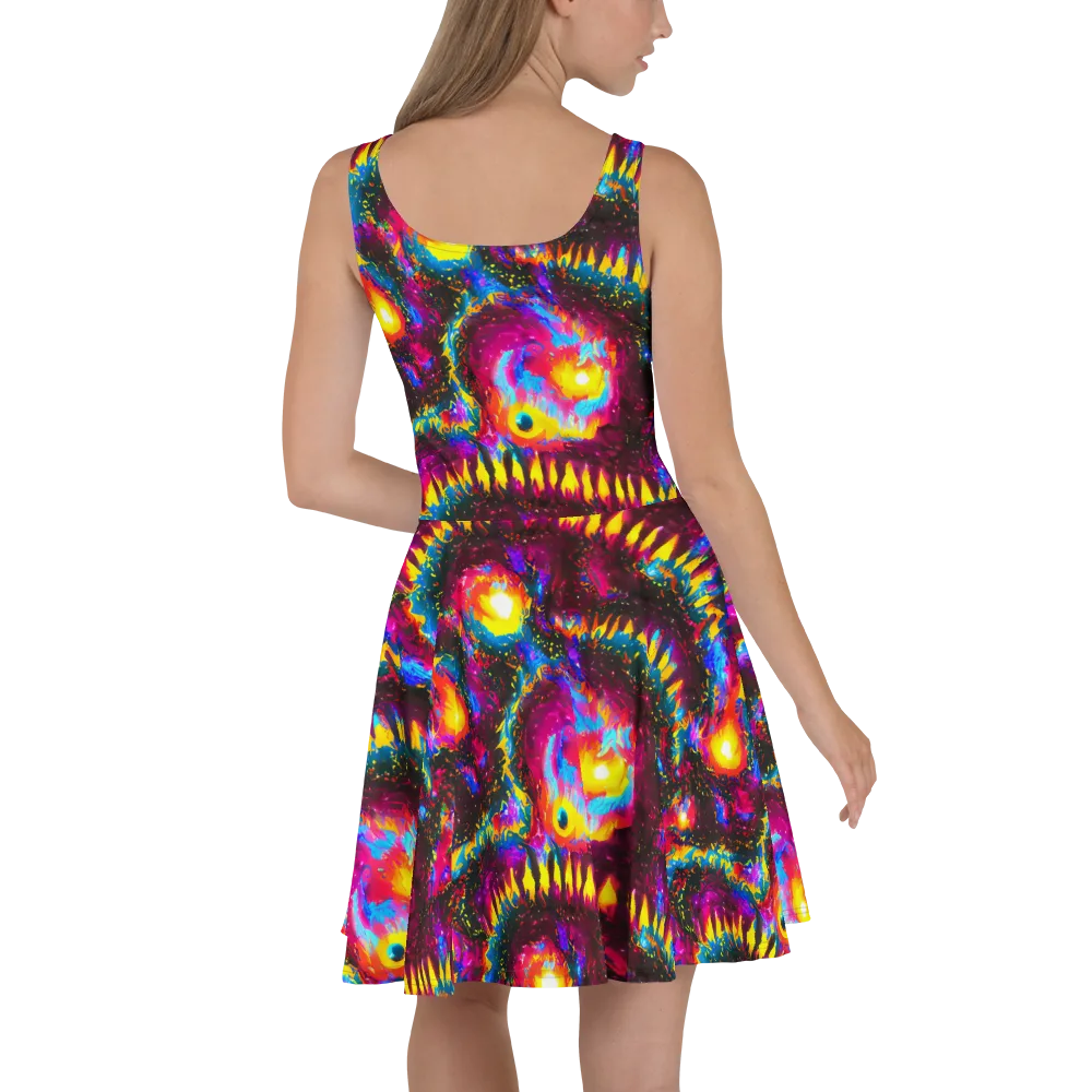 Lava Garden on Skater Dress — Back